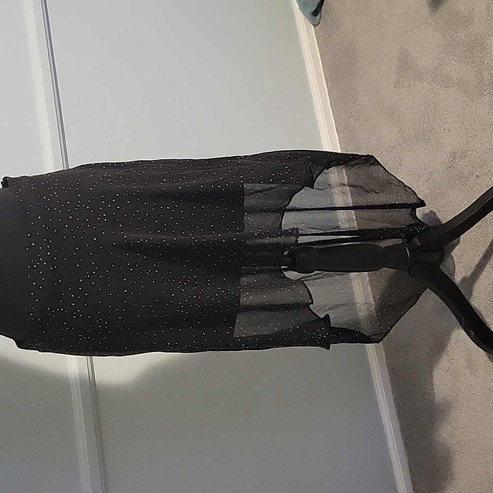 High-low Black Skirt with Star Pattern
